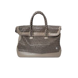 Tardini Woven Full-Grain Calfskin-Alligator Leather Briefcase Bag